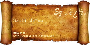 Szili Éva névjegykártya