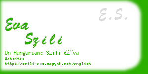 eva szili business card